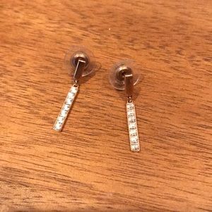 Swarovski rose gold dangle earrings